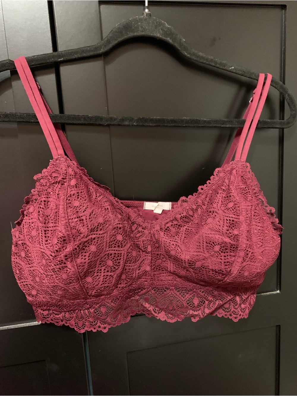 Maurices Lace Bralette dark red burgundy comfy everyday essentials